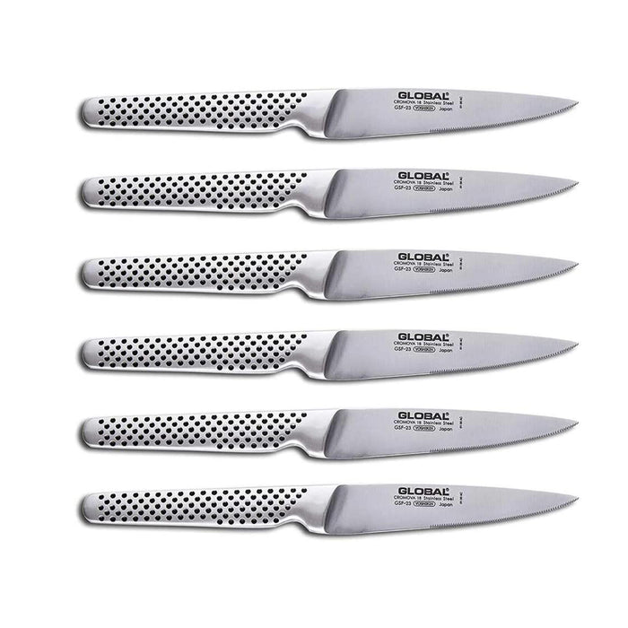 Global Classic Stainless Steel 6-Piece Steak Knife Set