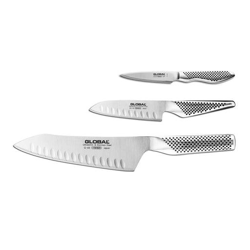 Global Classic Stainless Steel Knife Set, 3-Piece - LaCuisineStore