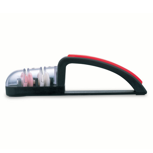 Global Minosharp Plus Ceramic Wheel Water Sharpener, Black/Red - LaCuisineStore