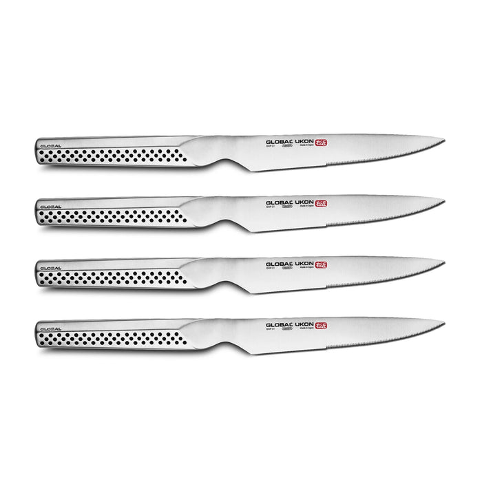Global UKON Stainless Steel Steak Knife Set, 4-Piece - LaCuisineStore