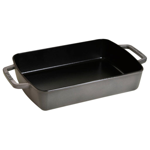 Staub Cast Iron Roasting Pan Graphite Grey, 12 x 8-Inches - LaCuisineStore