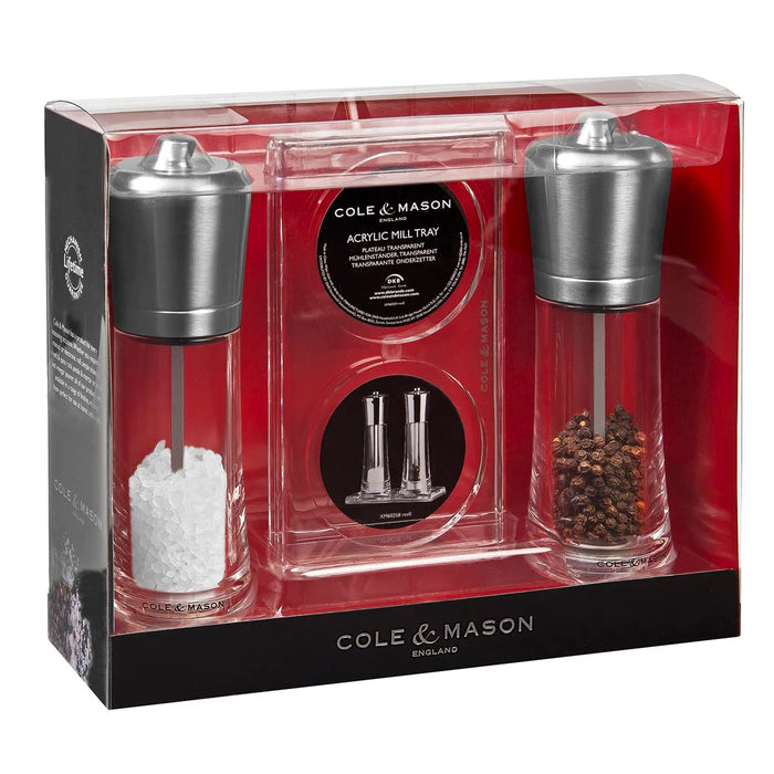 Cole & Mason Acrylic Sandown Salt and Pepper Mill Gift Set, 7-Inches