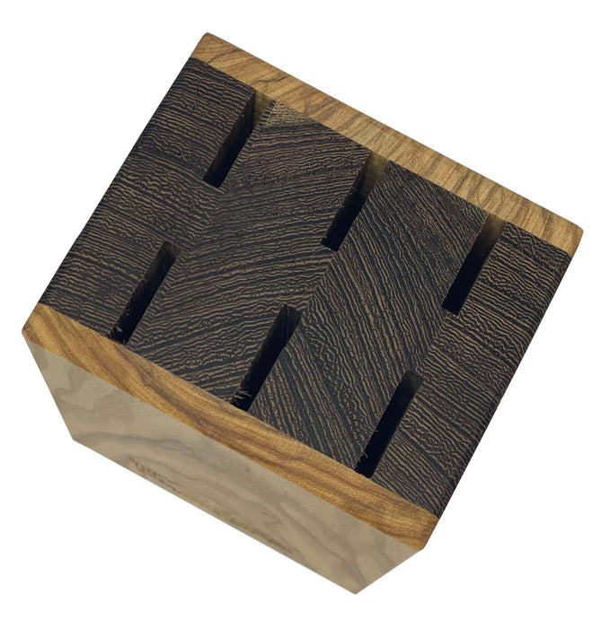 Coltelleria Saladini Olive Wood Knife Block, 6 Slots