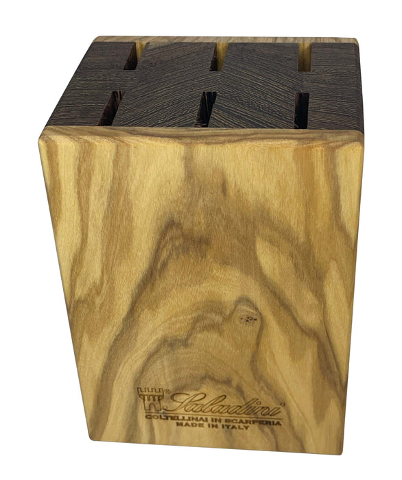 Coltelleria Saladini Olive Wood Knife Block, 6 Slots