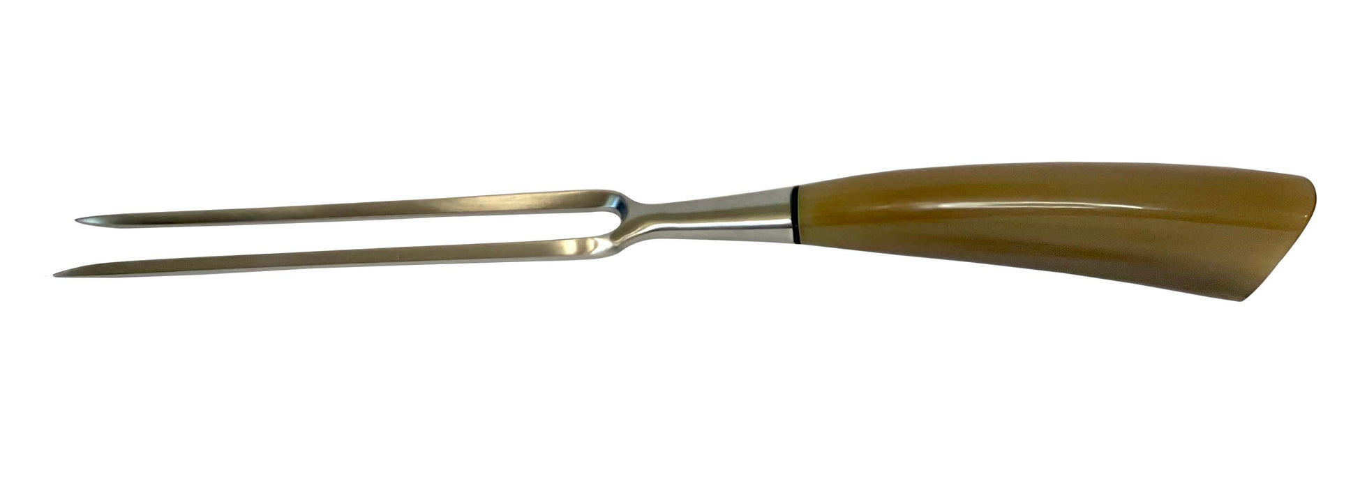 Coltelleria Saladini Stainless Steel Carving Fork with Ox Horn Handle, 5.9-Inch