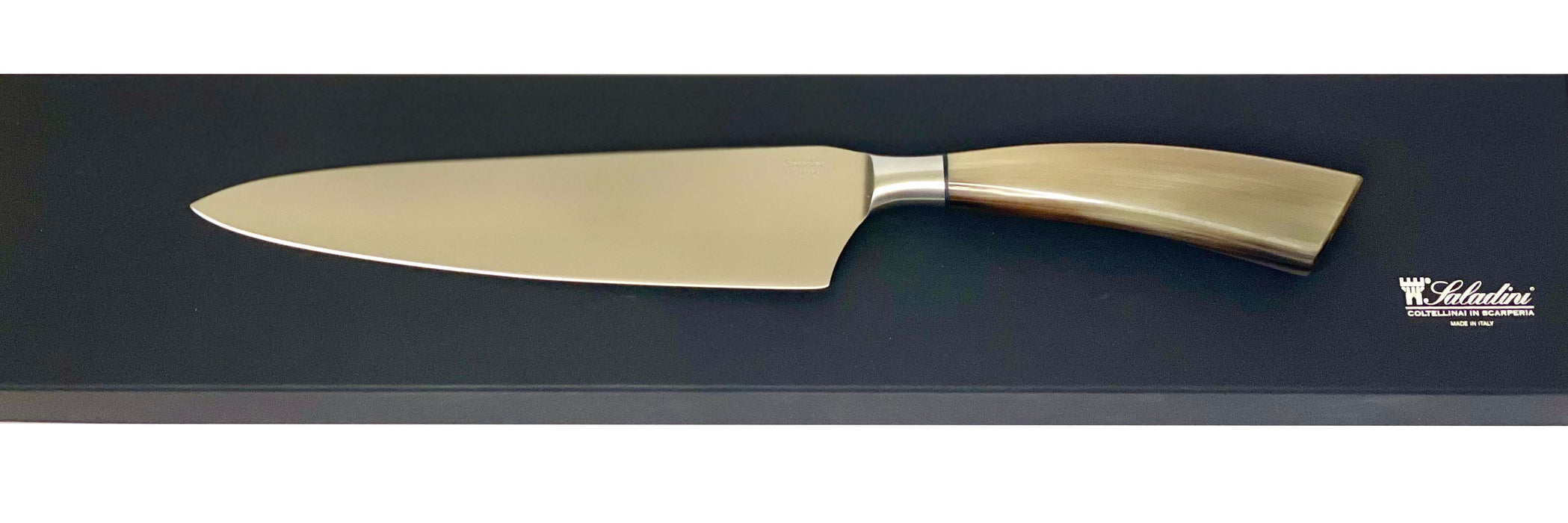 Coltelleria Saladini Stainless Steel Chef’s Knife with Ox Horn Handle, 8-Inch