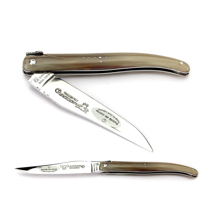 Laguiole en Aubrac Stainless Steel with Solid Horn Handle, 4.75-Inches