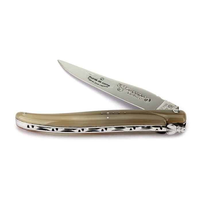 Laguiole en Aubrac Stainless Steel with Solid Horn Handle, 4.75-Inches