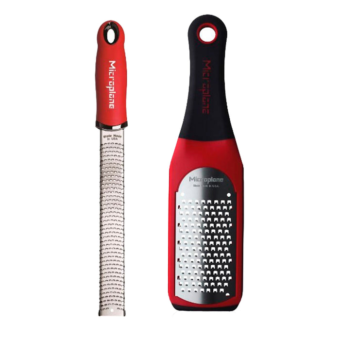 Microplane Stainless Steel 2-Piece Coarse Cheese Grater and Zester Cheese Grater Set