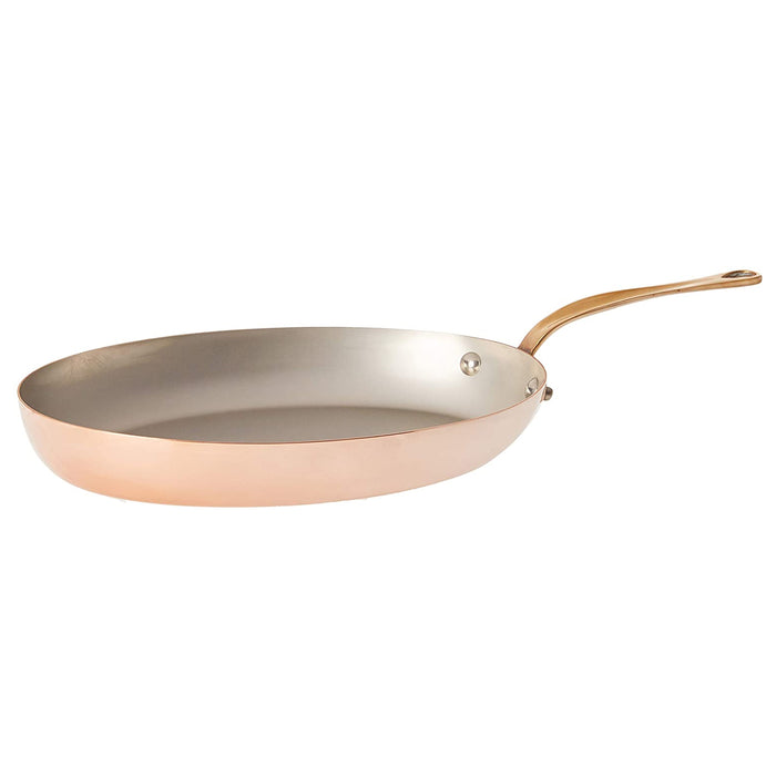 Mauviel M'150B Copper Oval Fry pan With Bronze Handle, 11.8 x 7.9-Inches