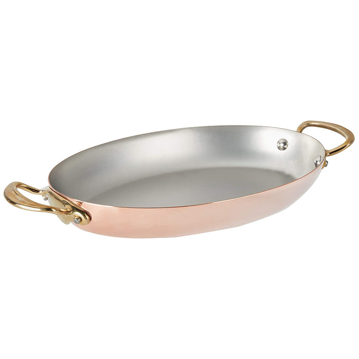Mauviel M'150B Copper Oval Pan With Bronze Handles, 11.8-Inches