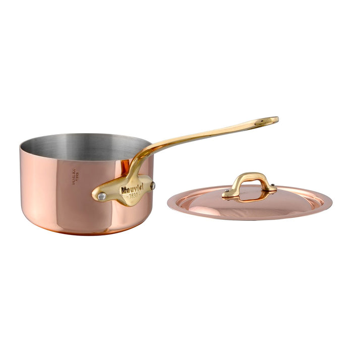 Mauviel M'150B Copper Sauce pan With Bronze Handle & Copper Lid, 2.6-Quart