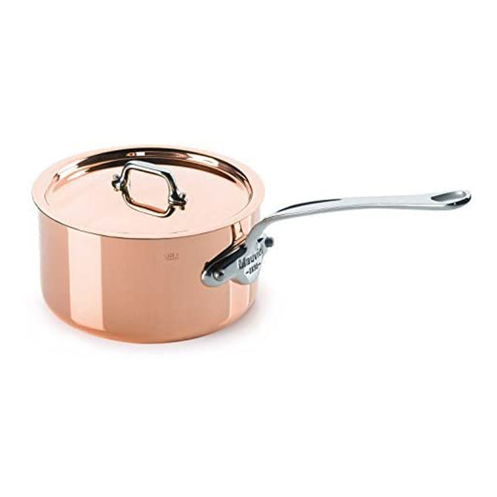 Mauviel M'150s Copper Saucepan With Stainless Steel Handle & Copper Lid, 1.9-Quart