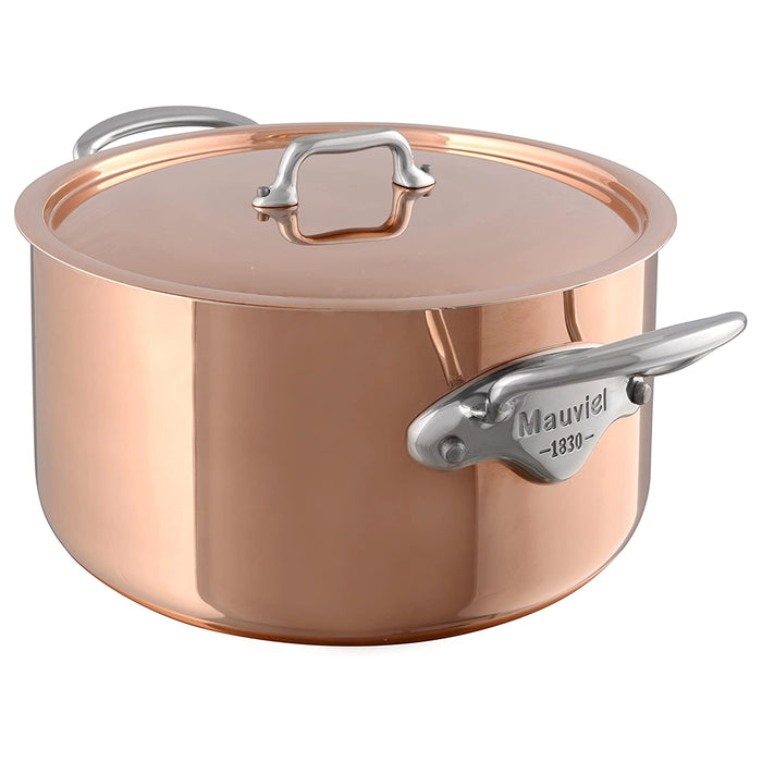 Mauviel M'150s Copper Stew pan With Stainless Steel Handle & Copper Lid, 5.6-Quart