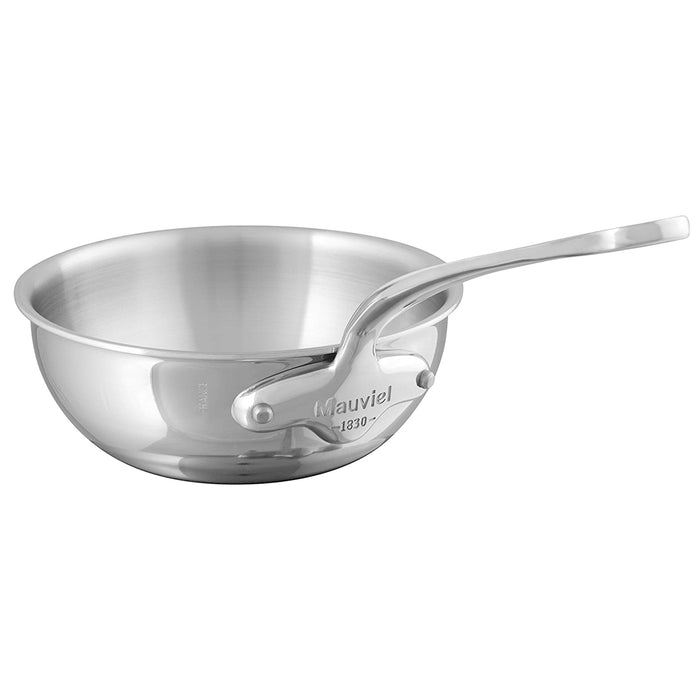 Mauviel M'Cook Stainless Steel Curved Splayed Saute pan, 1.1-Quart