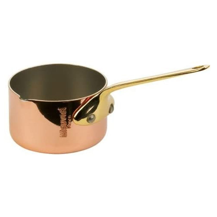 Mauviel M'Minis Copper Saucepan With Bronze Handle & Pouring Spout, 0.5-Quart