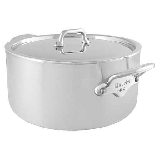 Urban Collection 12.6 Qt. Low Stainless Steel Dutch Oven with Black Handles  - The Peppermill