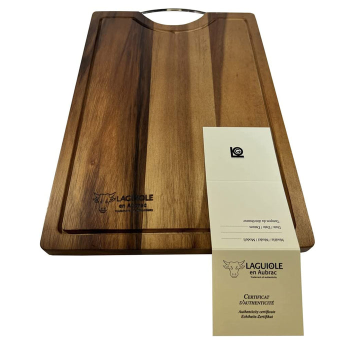 Laguiole en Aubrac Acacia Wood Cutting Board with Stainless Steel Handle, 14.25 x 9.9-Inches