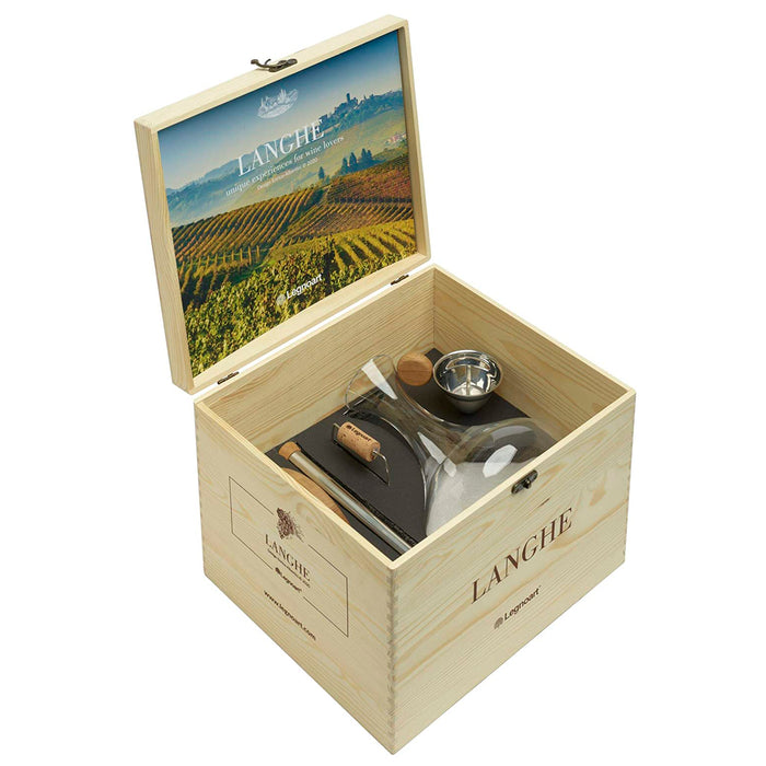 Legnoart Langhe Wine Decanter Complete Set in Luxury Wooden Crate 5-Piece