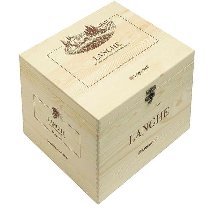 Legnoart Langhe Wine Decanter Complete Set in Luxury Wooden Crate 5-Piece