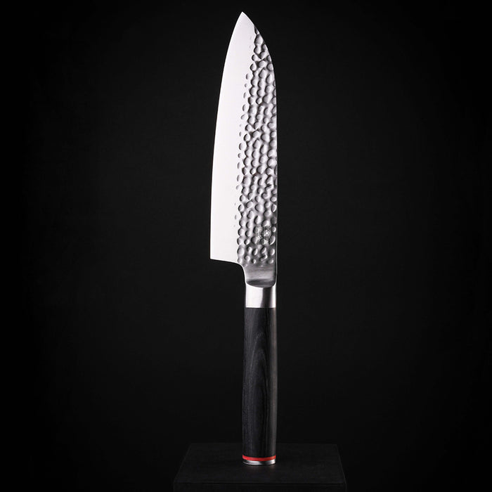 Kotai Stainless Steel Santoku Knife with Black Pakkawood Handle, 7-Inches