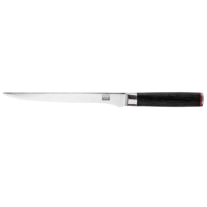 Kotai Stainless Steel Flexible Fillet Knife with Black Pakkawood Handle, 7.87-Inches