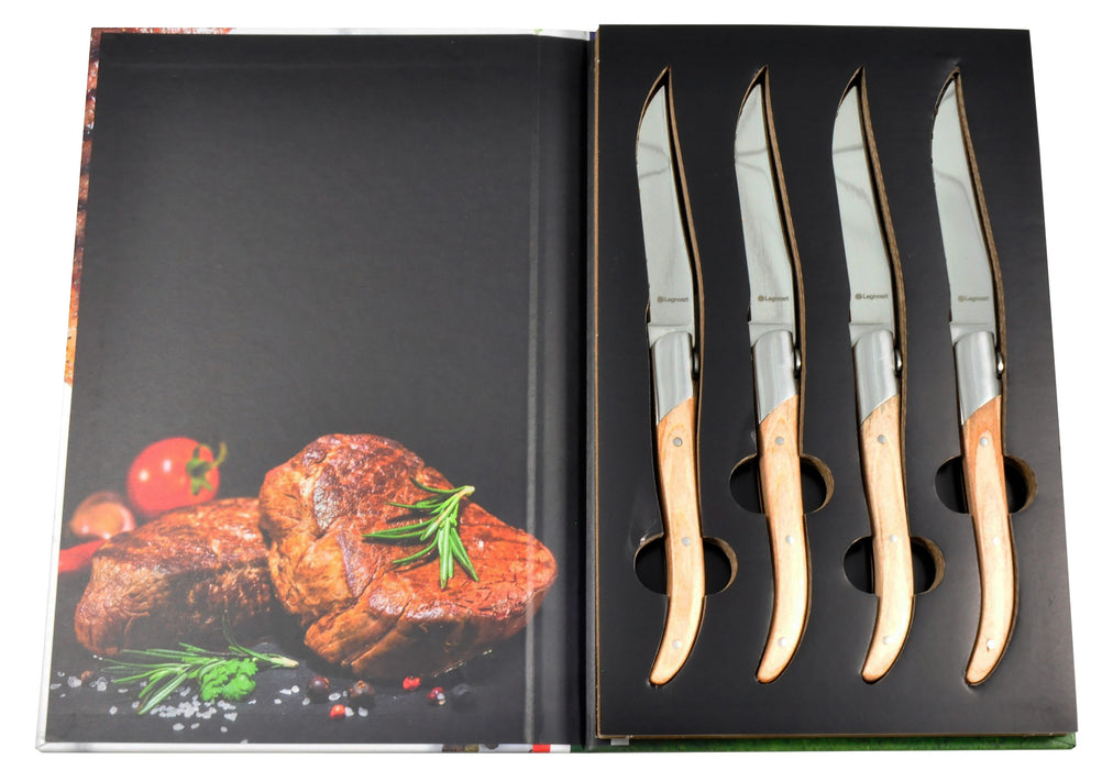 Legnoart Sirloin 4-Piece Steak Knife Set with Light Wood Handle