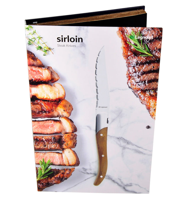 Legnoart Sirloin 4-Piece Steak Knife Set with Light Wood Handle