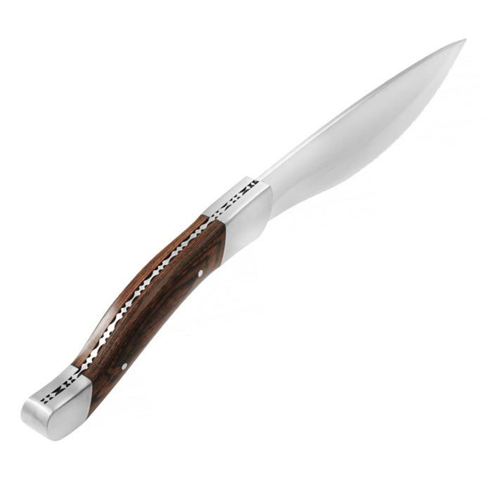 Legnoart Stainless Steel Angus 4-Piece Steak Knife Set with Dark Capax Wood Handle
