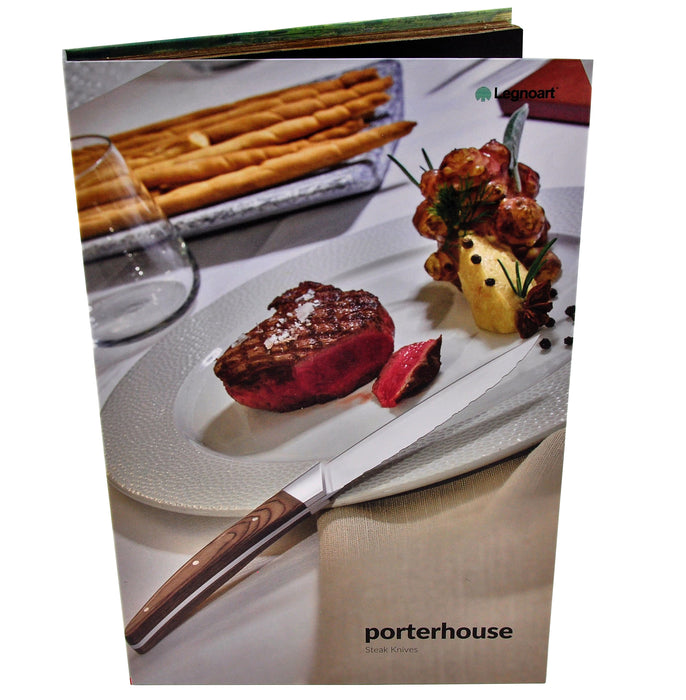 Legnoart Porterhouse 4-Piece Steak Knife Set with Light Wood Handle