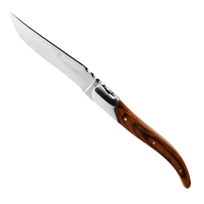 Legnoart Stainless Steel Fassona 4-Piece Steak Knife Set with Pakka Wood Handle