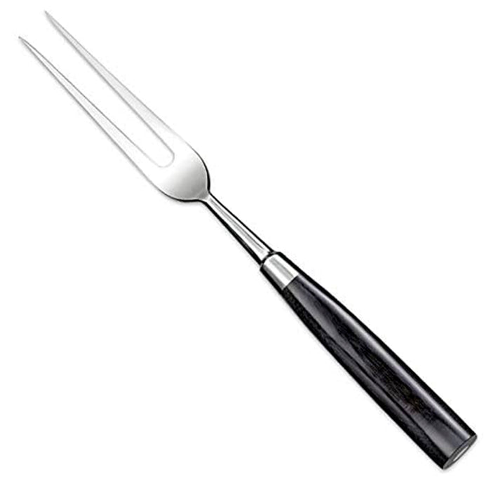Tamahagane San 3-ply Special Steel Carving Fork with Black Mikarta Handle, 6-Inches