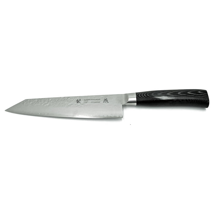 Tamahagane San Tsubame 3-ply Special Steel Chef's Knife with Black Mikarta Handle, 7.5-Inches