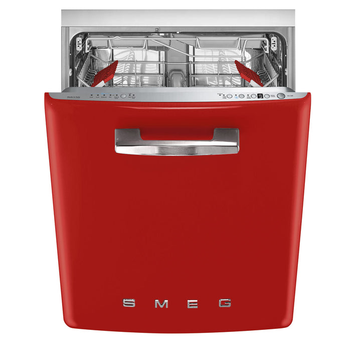 Smeg Under Counter Built-In Red Dishwasher with 13 Place Settings, 24-Inches