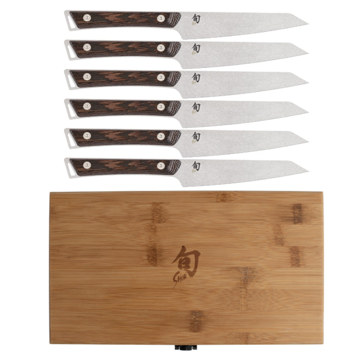 Shun Kanso 6-Piece Steak Knife Set with Bamboo Box