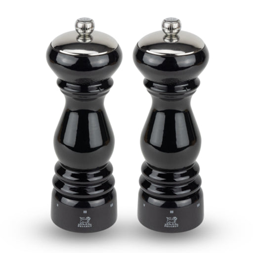 Peugeot Paris Icone U'Select Wood Salt and Pepper Mill Set Black Lacquered, 7-Inches - LaCuisineStore