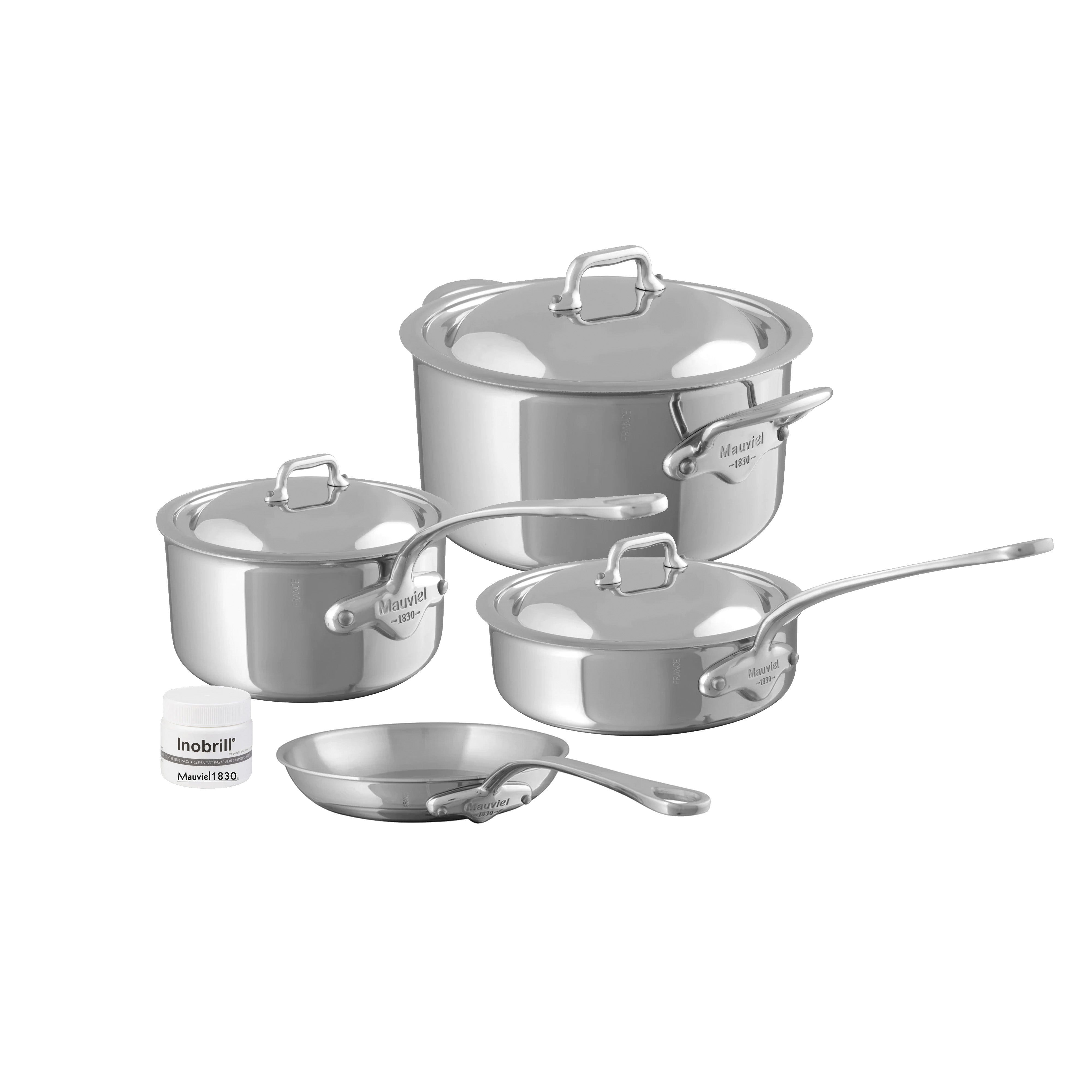 Mauviel M'Cook Stainless Steel Rondeau With Glass Lid, 3.2-Quart
