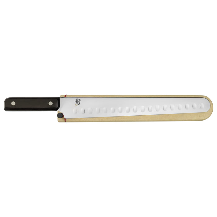 Shun Classic High-Carbon Vanadium Stainless Steel Hollow Ground Brisket Knife With Sheath, 12-Inches