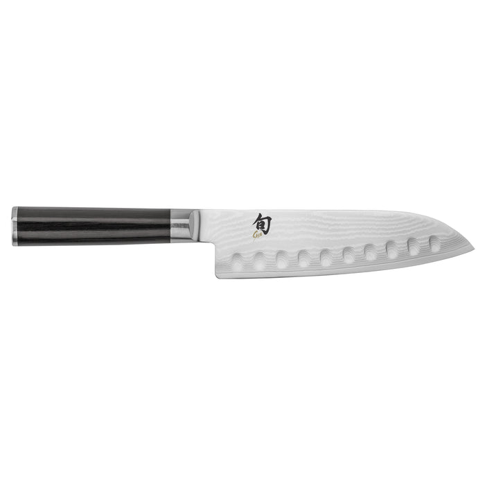 Shun Classic Damascus Steel Hollow Ground Santoku Knife, 7-Inches