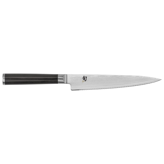 Shun Classic Damascus Steel Serrated Utility Knife, 6-Inches