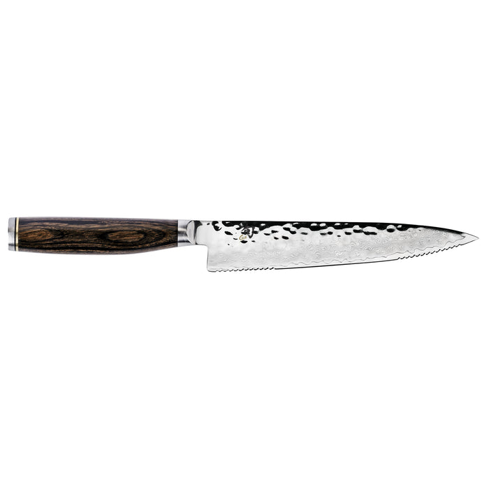 Shun Premier Damascus Steel Serrated Utility Knife, 6.50-Inches