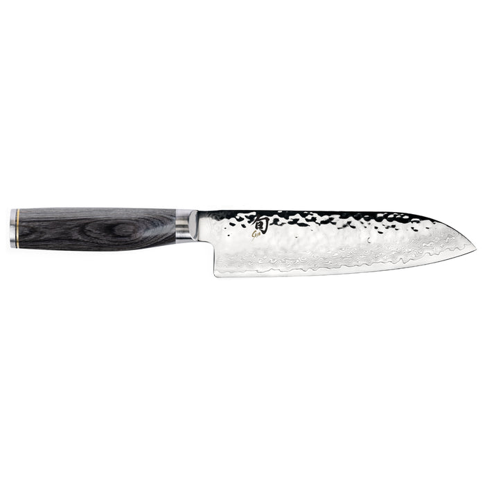 Shun Premier Grey Damascus Steel Santoku Knife, 7-Inches