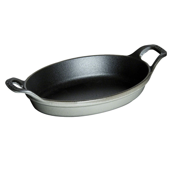 Staub Cast Iron Graphite Grey Mini Oval Gratin Baking Dish, 5.5 x 3.8-Inches