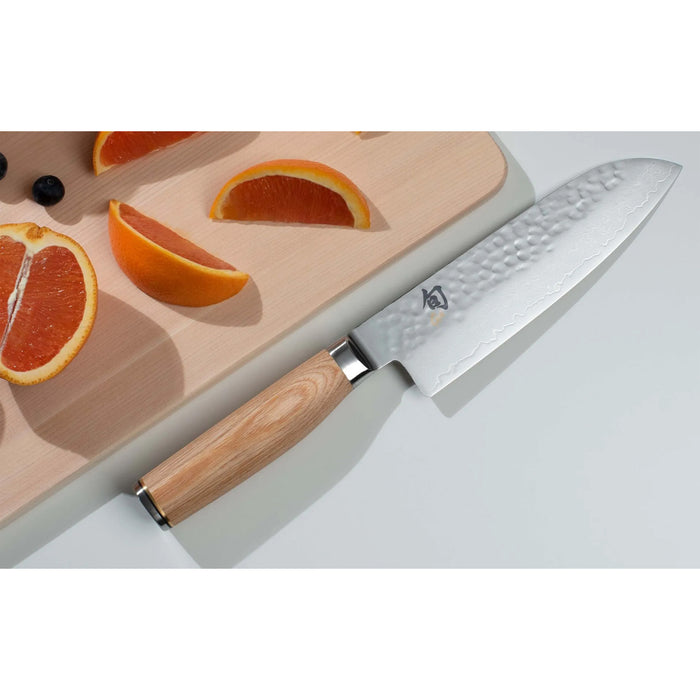 Shun Premier Blonde Damascus Steel Santoku Knife, 7-Inches