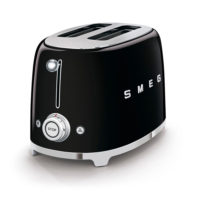 Smeg 50's Retro Style Aesthetic 2x2 Slice Black Toaster