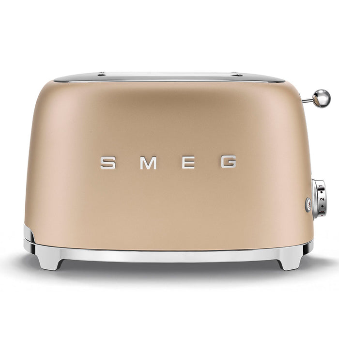 Smeg 50's Retro Style Aesthetic 2x2 Slice Champagne Toaster