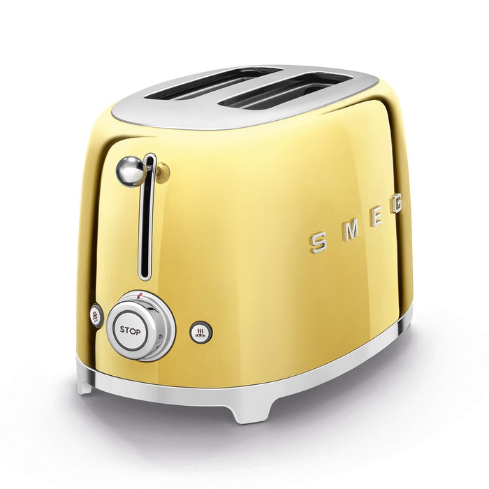 Smeg 50's Retro Style Aesthetic 2x2 Slice Gold Toaster