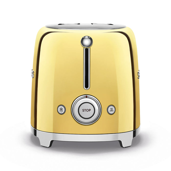 Smeg 50's Retro Style Aesthetic 2x2 Slice Gold Toaster