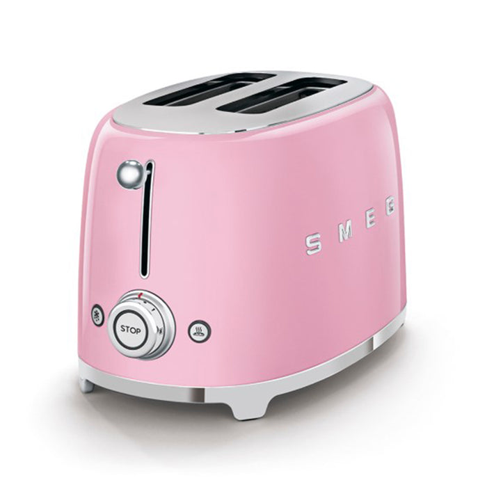 Smeg 50's Retro Style Aesthetic 2x2 Slice Pink Toaster