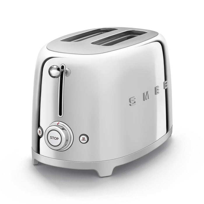 Smeg 50's Retro Style Aesthetic 2x2 Slice Stainless Steel Toaster